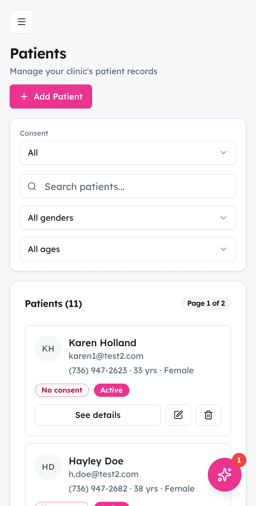 Patient files